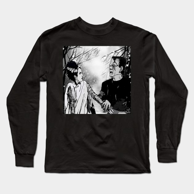 FRANKENSTEIN AND WIFE:  WE WERE MEANT FOR EACH OTHER Long Sleeve T-Shirt by Overthetopsm